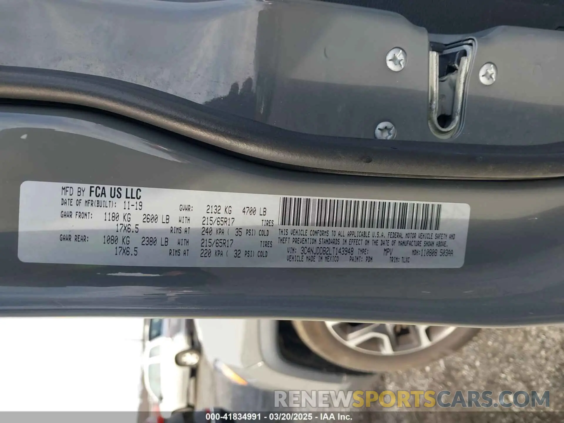 9 fotografías del automóvil dañado 3C4NJDDB2LT143948 JEEP COMPASS 2020