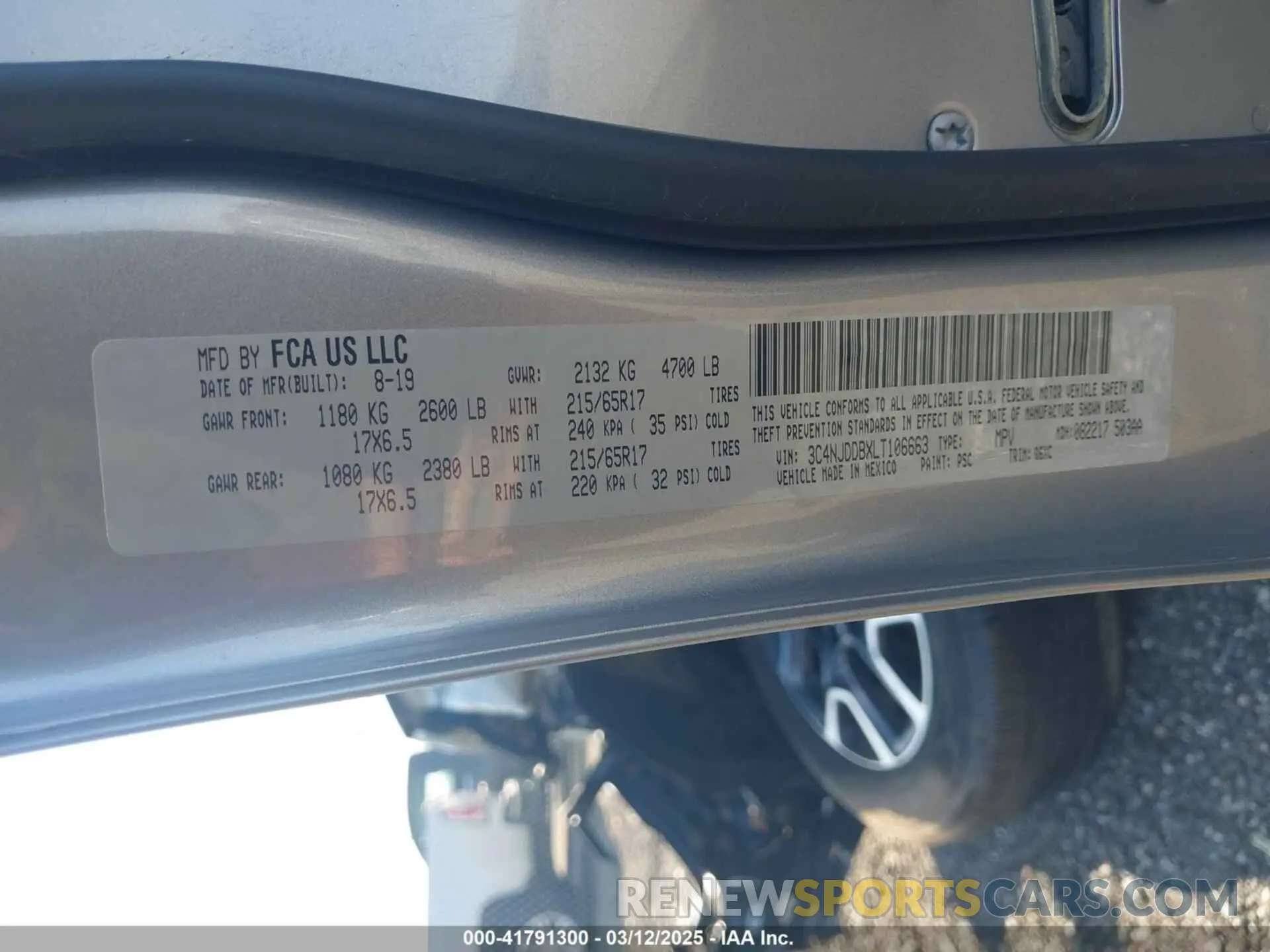 9 fotografías del automóvil dañado 3C4NJDDBXLT106663 JEEP COMPASS 2020