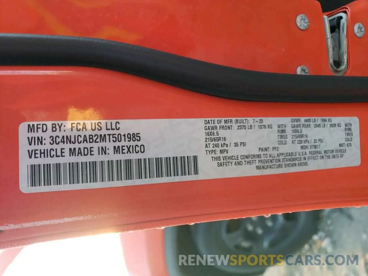 13 fotografías del automóvil dañado 3C4NJCAB2MT501985 JEEP COMPASS 2021