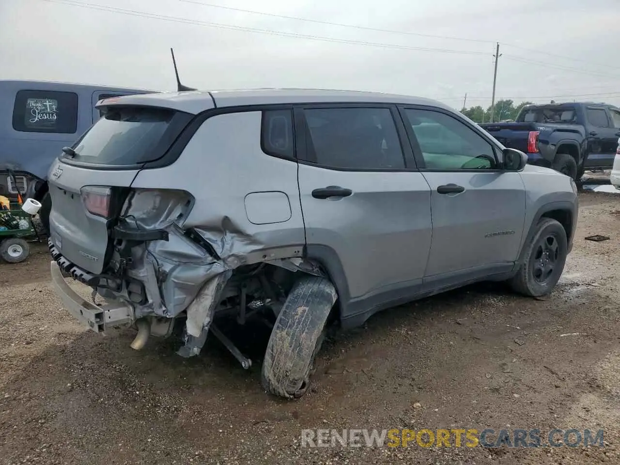3 fotografías del automóvil dañado 3C4NJCAB2MT510962 JEEP COMPASS 2021