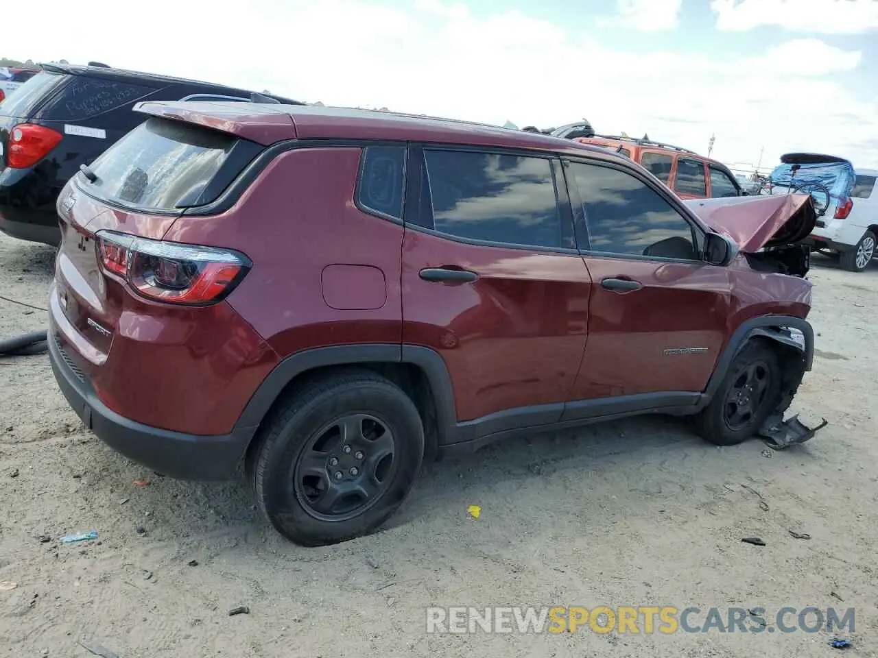 3 fotografías del automóvil dañado 3C4NJCAB7MT508401 JEEP COMPASS 2021