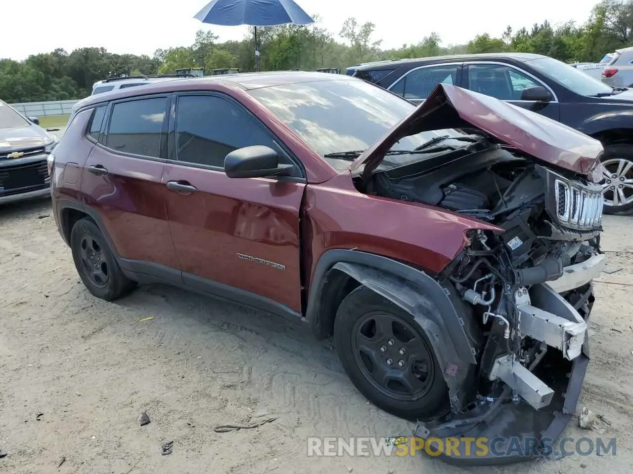 4 fotografías del automóvil dañado 3C4NJCAB7MT508401 JEEP COMPASS 2021