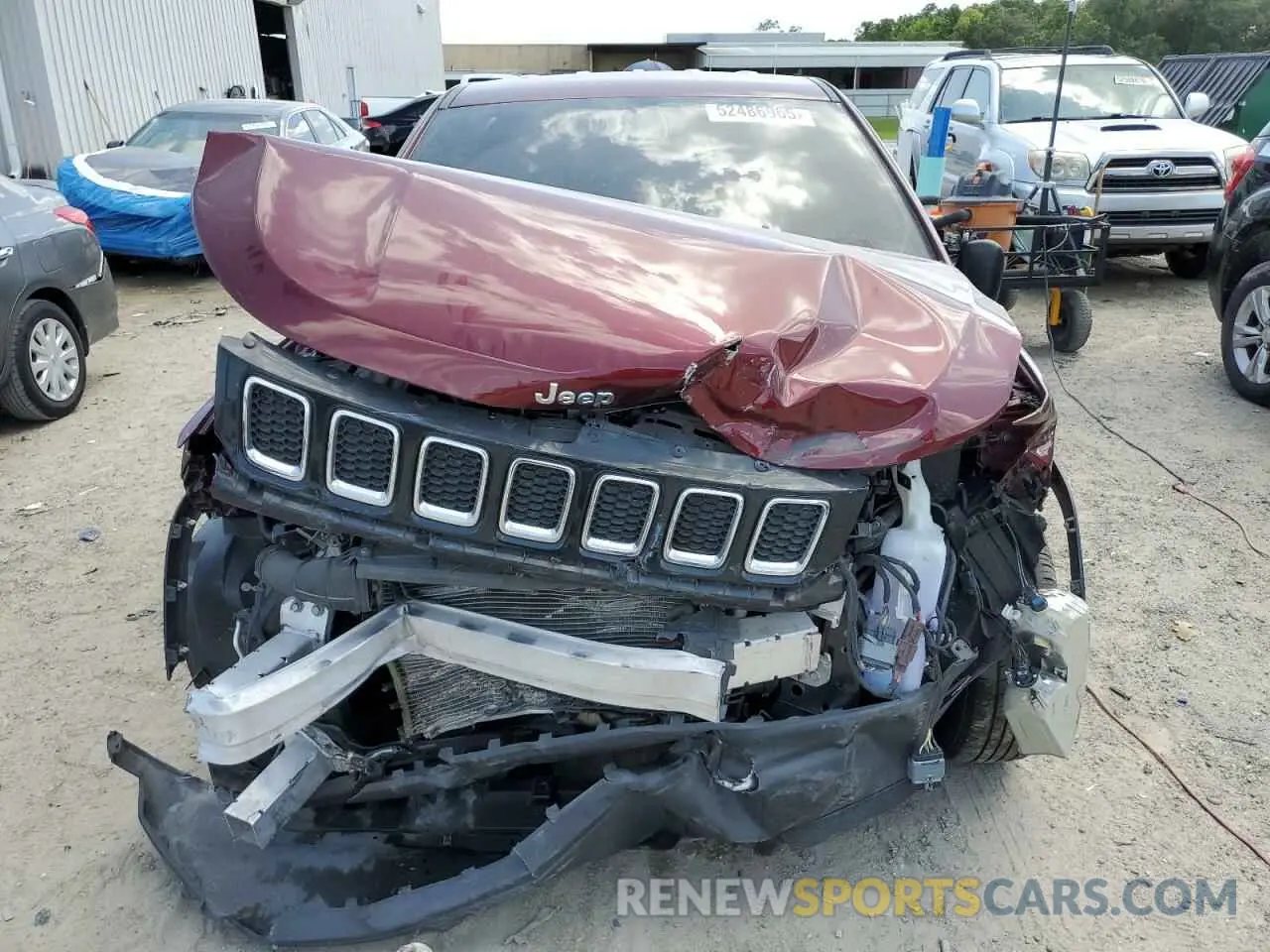 5 fotografías del automóvil dañado 3C4NJCAB7MT508401 JEEP COMPASS 2021