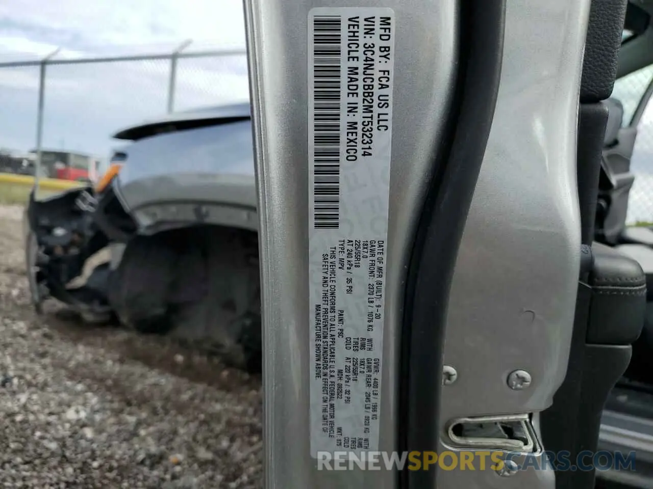 12 fotografías del automóvil dañado 3C4NJCBB2MT532314 JEEP COMPASS 2021