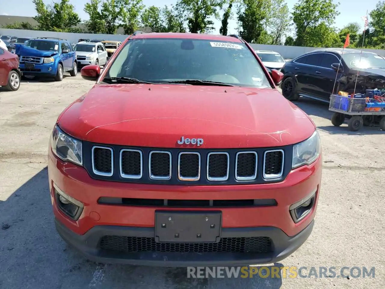 5 fotografías del automóvil dañado 3C4NJCBB5MT505916 JEEP COMPASS 2021