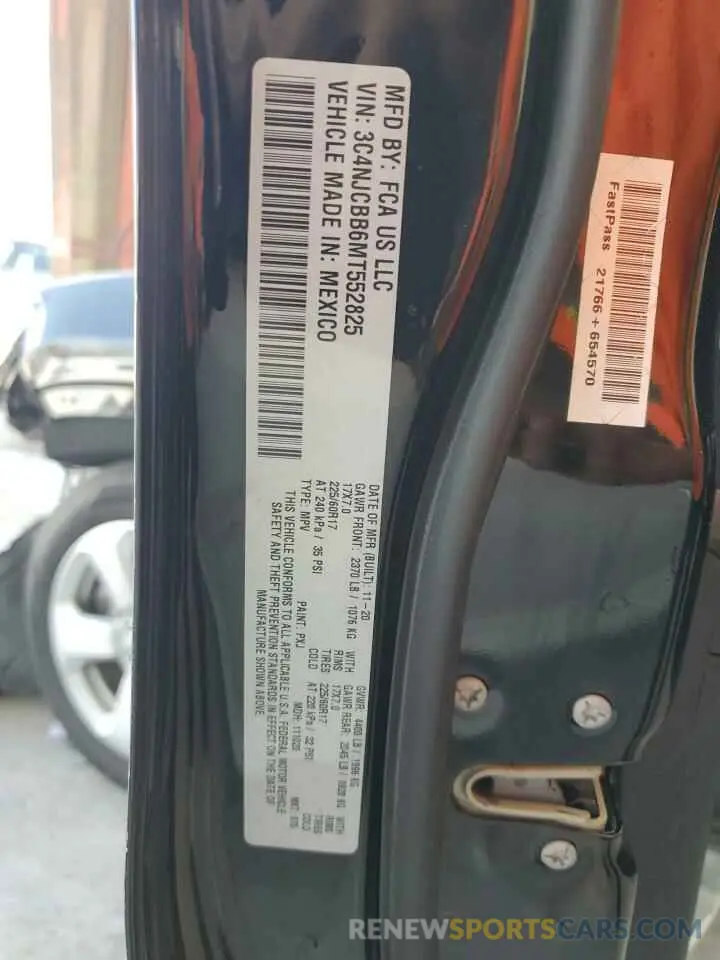 14 fotografías del automóvil dañado 3C4NJCBB6MT552825 JEEP COMPASS 2021