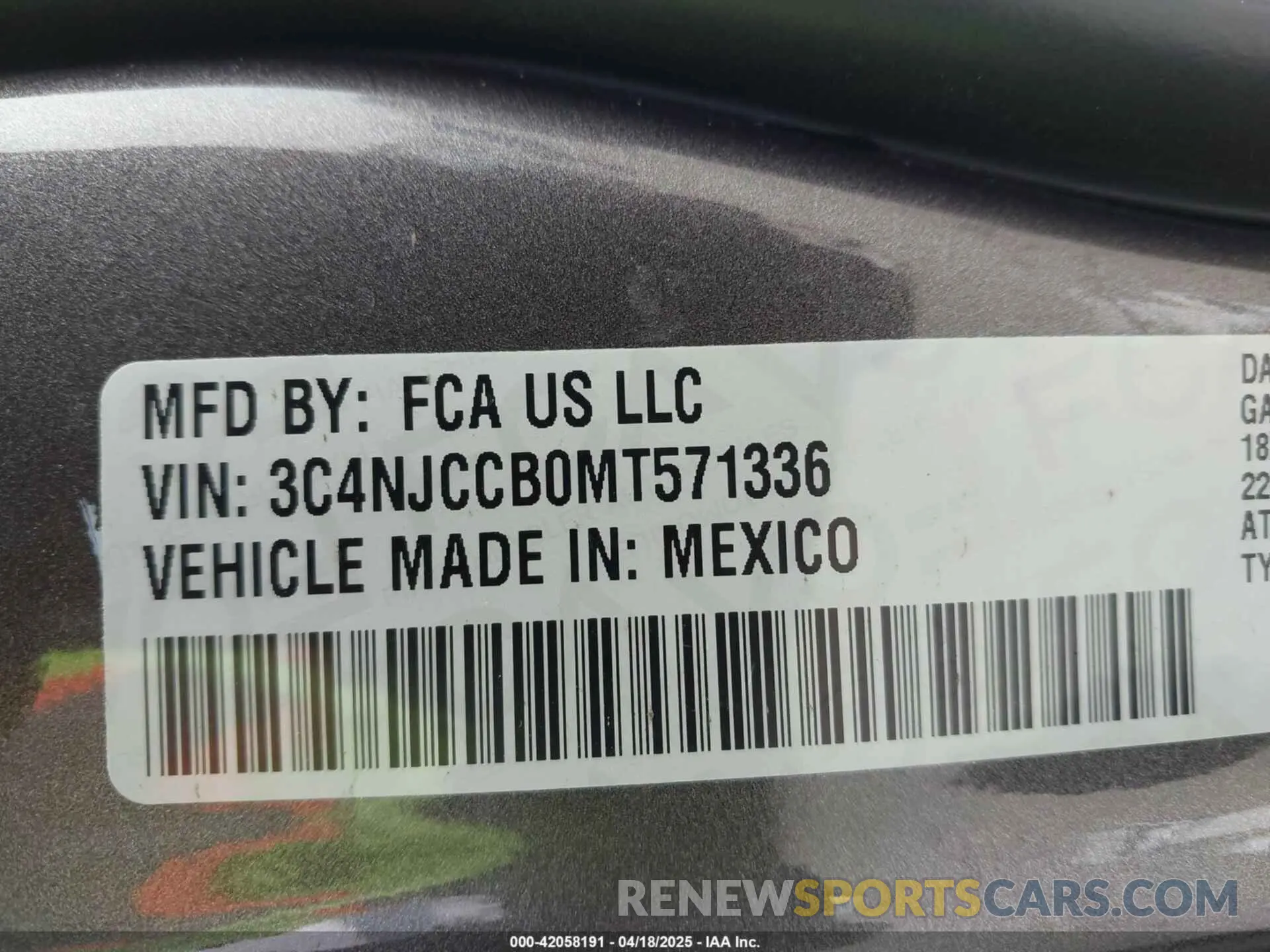 9 fotografías del automóvil dañado 3C4NJCCB0MT571336 JEEP COMPASS 2021
