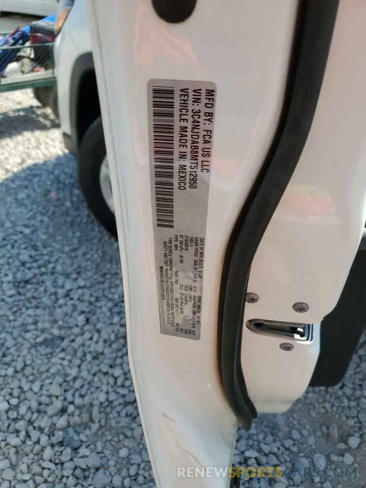 13 fotografías del automóvil dañado 3C4NJDAB8MT512950 JEEP COMPASS 2021