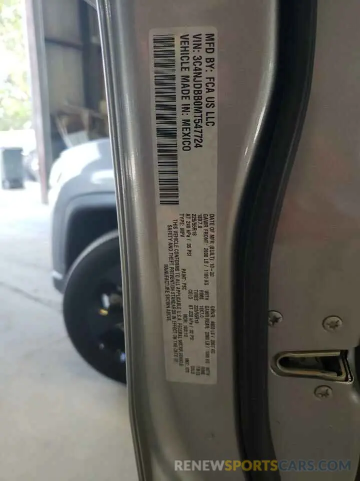 15 fotografías del automóvil dañado 3C4NJDBB0MT547724 JEEP COMPASS 2021