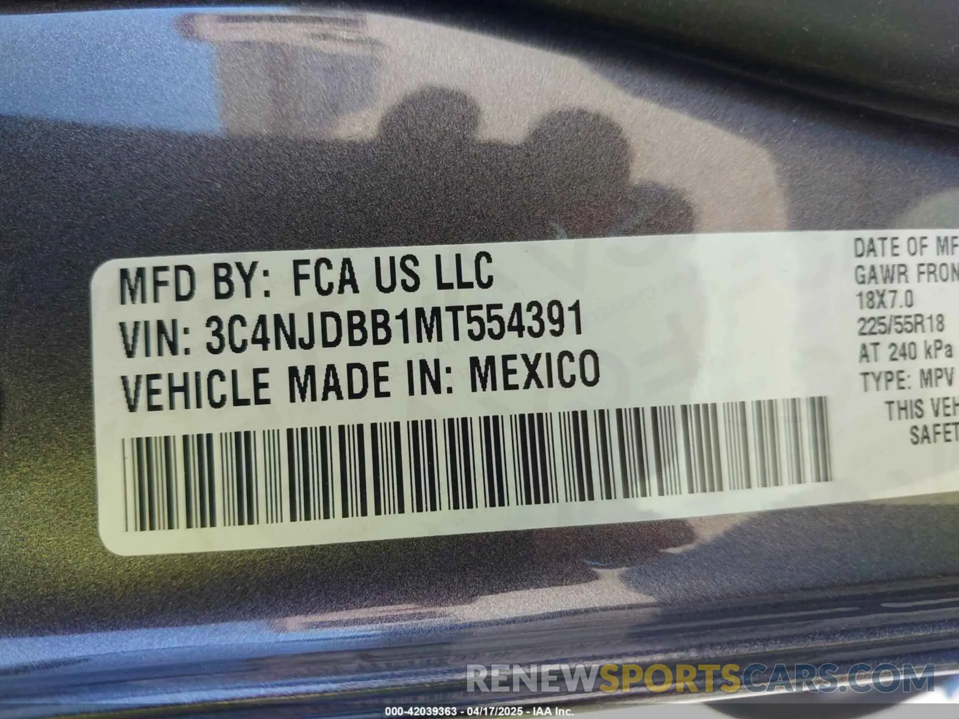 9 fotografías del automóvil dañado 3C4NJDBB1MT554391 JEEP COMPASS 2021