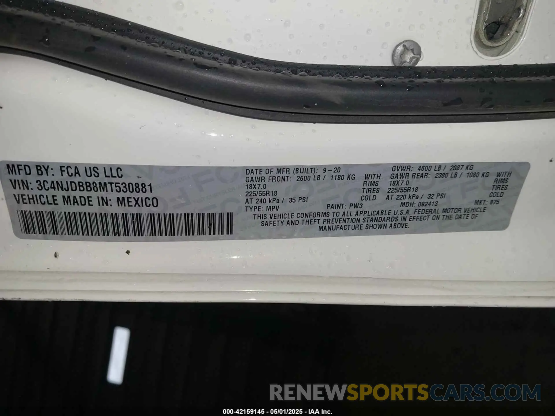 9 fotografías del automóvil dañado 3C4NJDBB8MT530881 JEEP COMPASS 2021