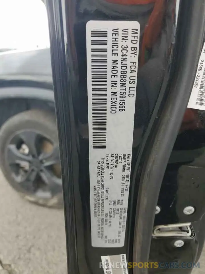 13 fotografías del automóvil dañado 3C4NJDBB8MT591566 JEEP COMPASS 2021