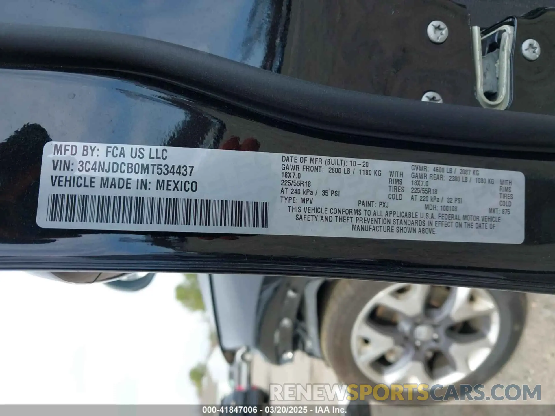 9 fotografías del automóvil dañado 3C4NJDCB0MT534437 JEEP COMPASS 2021