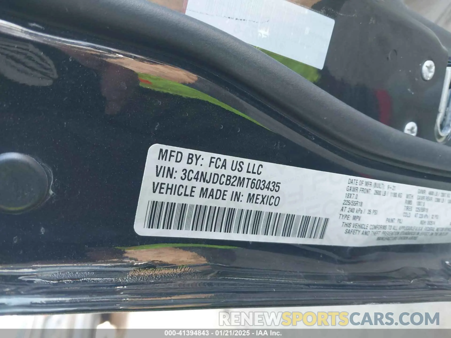 9 fotografías del automóvil dañado 3C4NJDCB2MT603435 JEEP COMPASS 2021