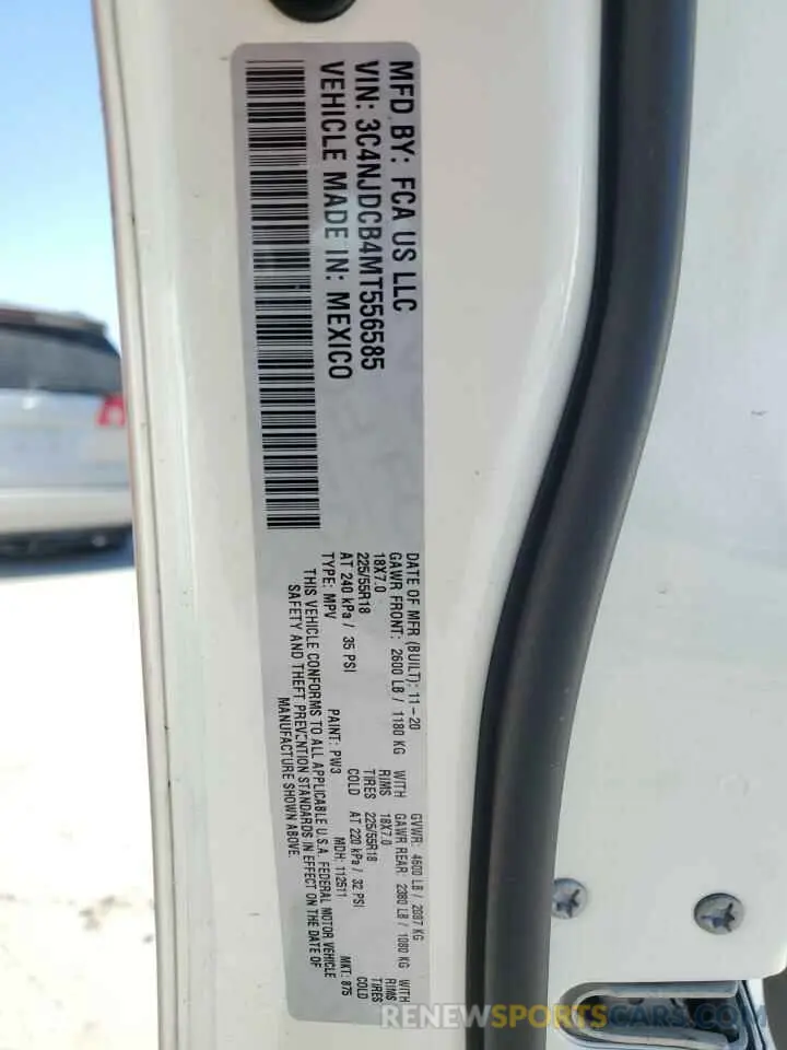 15 fotografías del automóvil dañado 3C4NJDCB4MT556585 JEEP COMPASS 2021