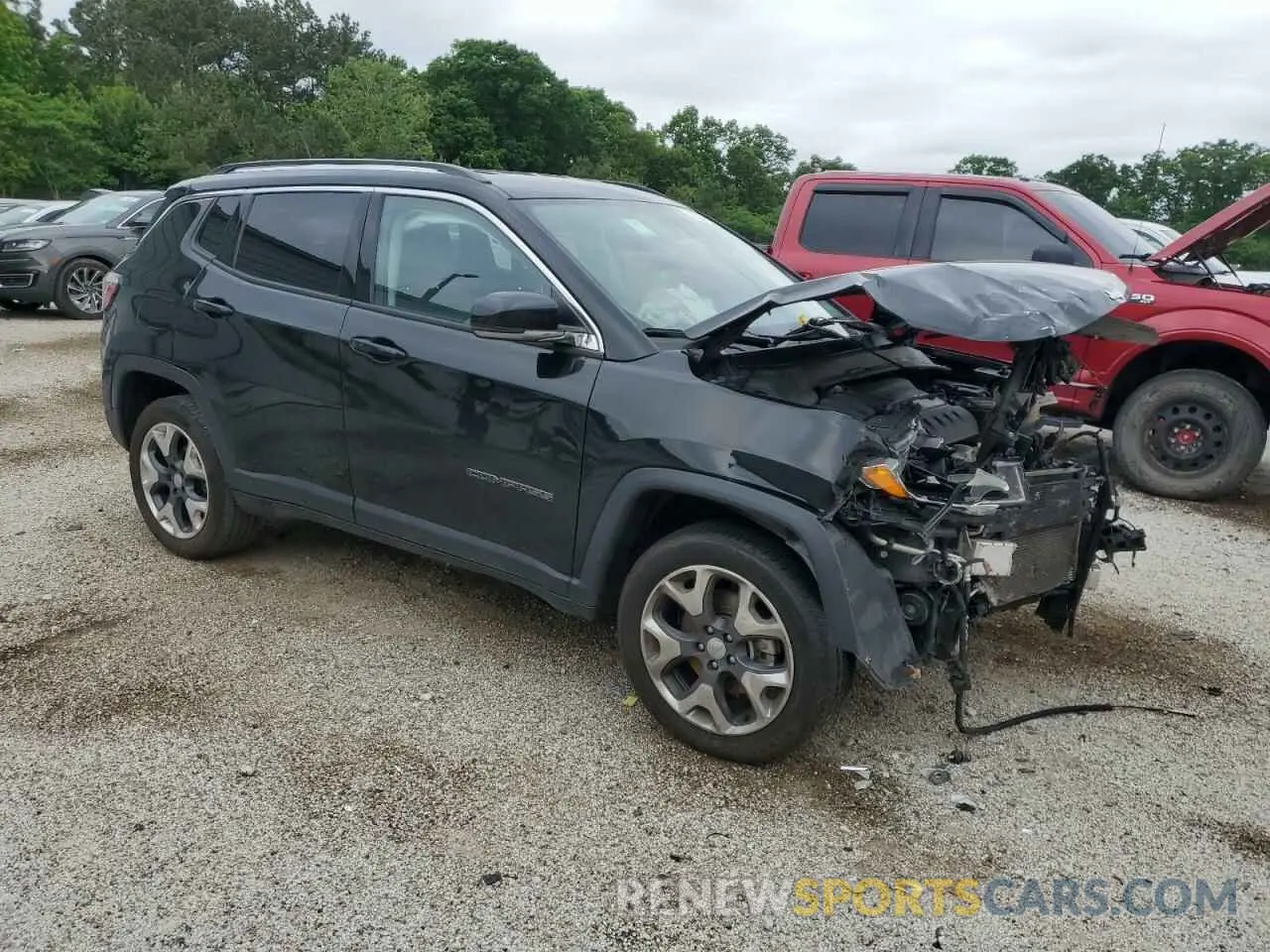 4 fotografías del automóvil dañado 3C4NJDCB4MT584290 JEEP COMPASS 2021