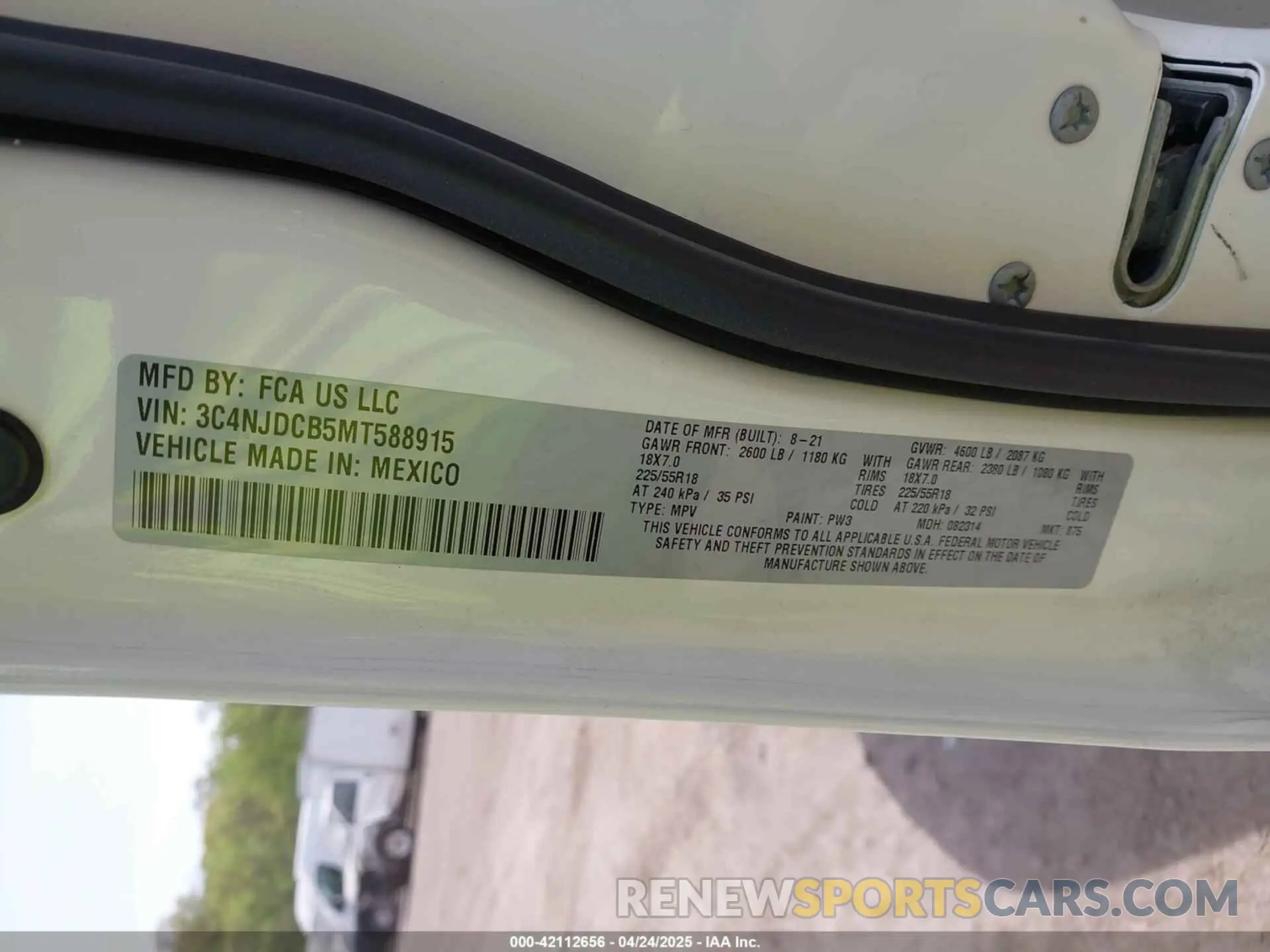 9 fotografías del automóvil dañado 3C4NJDCB5MT588915 JEEP COMPASS 2021