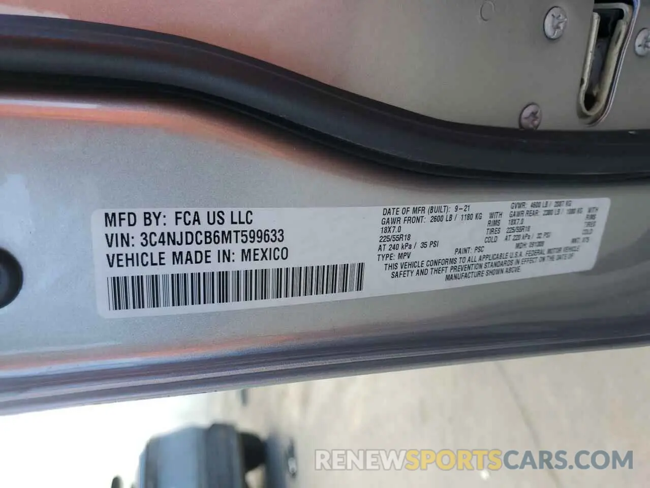 13 fotografías del automóvil dañado 3C4NJDCB6MT599633 JEEP COMPASS 2021