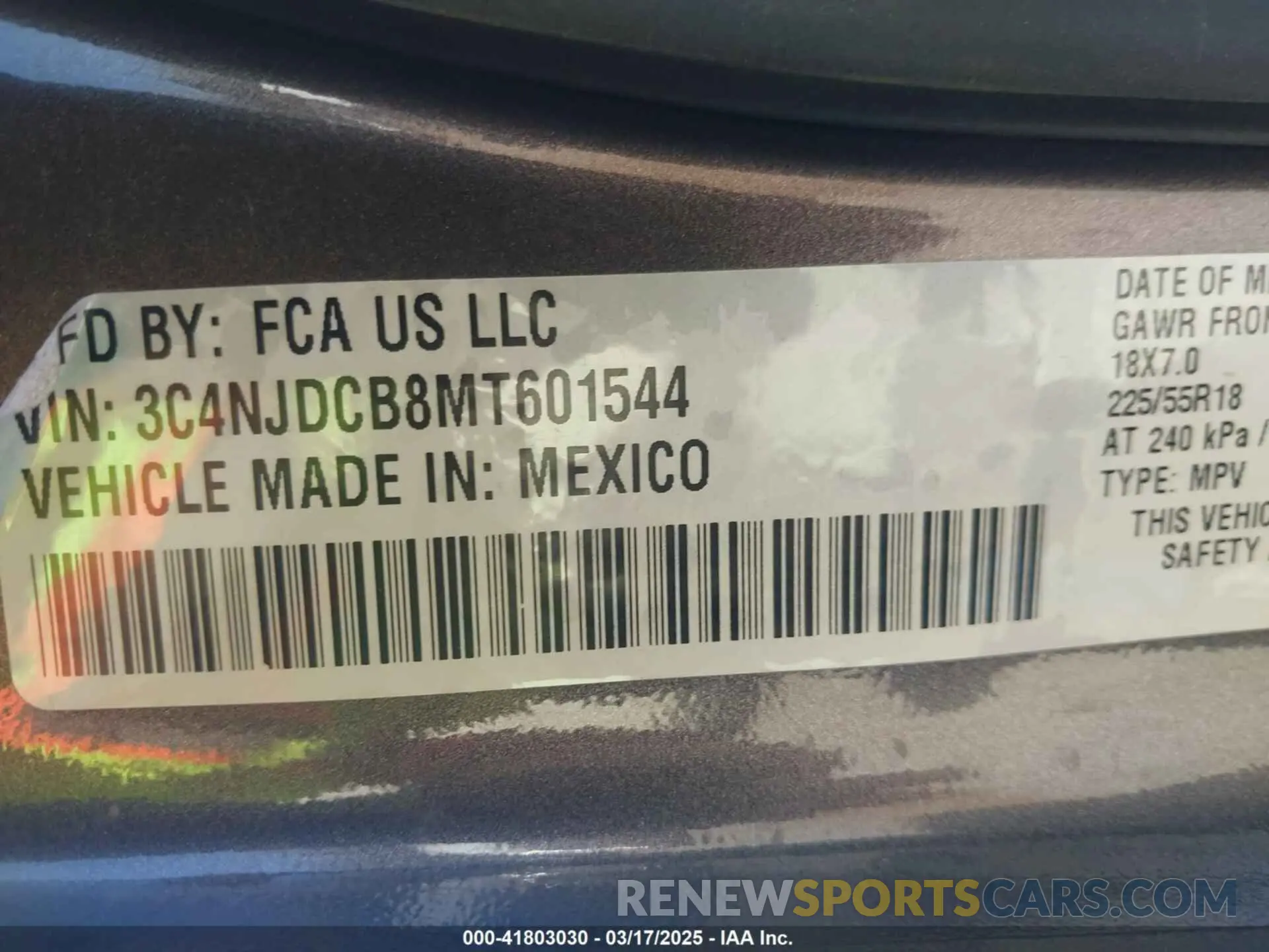 9 fotografías del automóvil dañado 3C4NJDCB8MT601544 JEEP COMPASS 2021