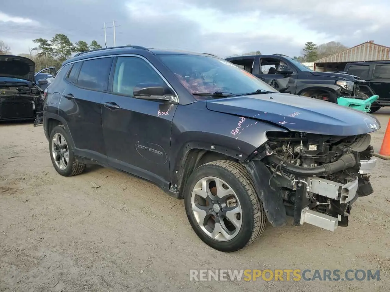 4 fotografías del automóvil dañado 3C4NJDCB9MT594698 JEEP COMPASS 2021