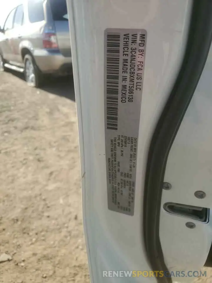 13 fotografías del automóvil dañado 3C4NJDCBXMT506130 JEEP COMPASS 2021