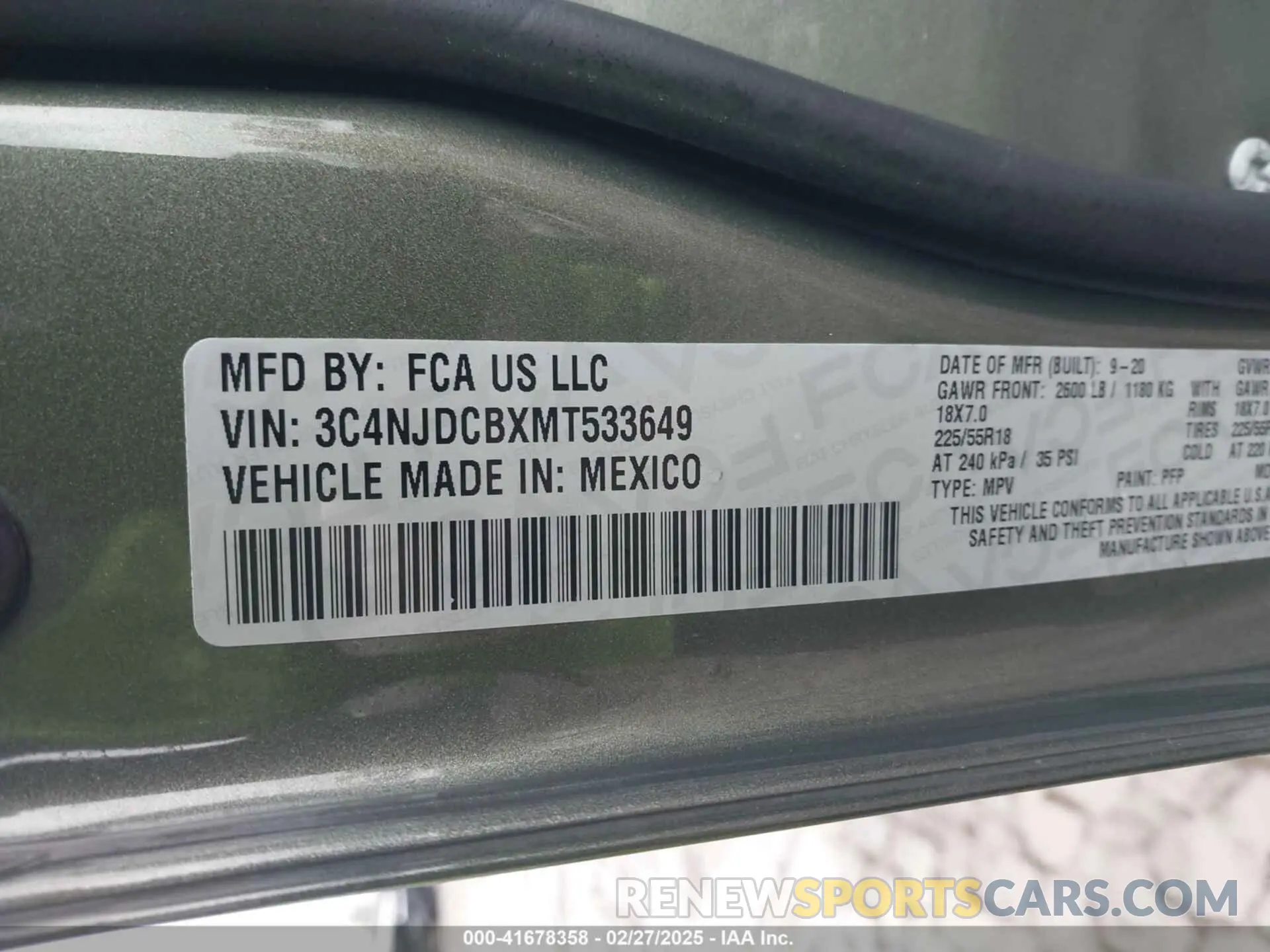9 fotografías del automóvil dañado 3C4NJDCBXMT533649 JEEP COMPASS 2021