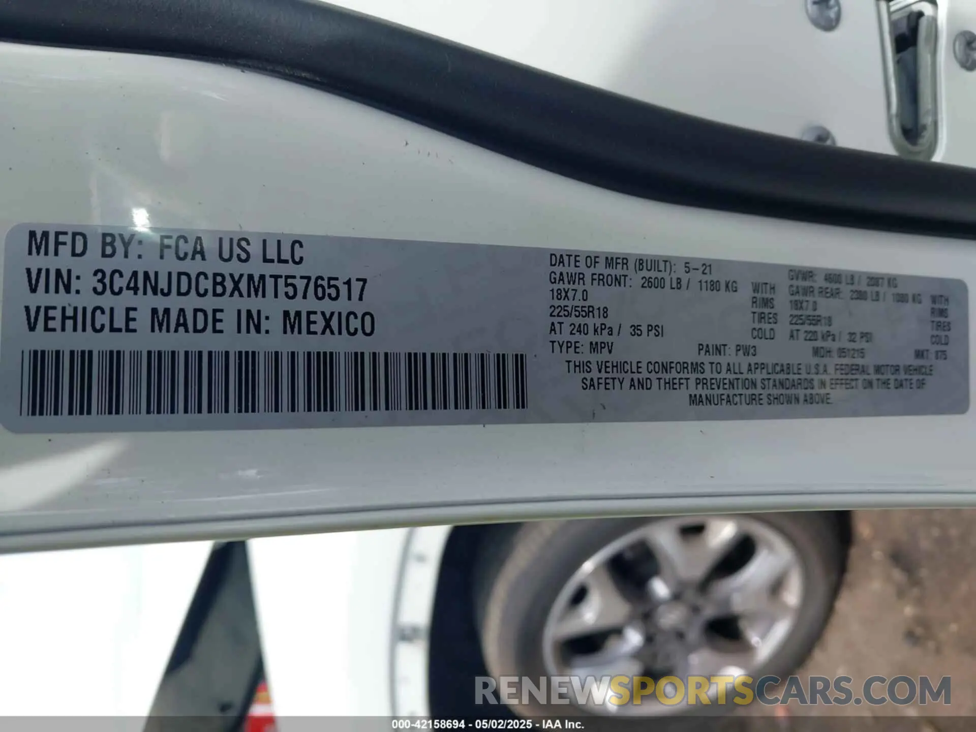 9 fotografías del automóvil dañado 3C4NJDCBXMT576517 JEEP COMPASS 2021
