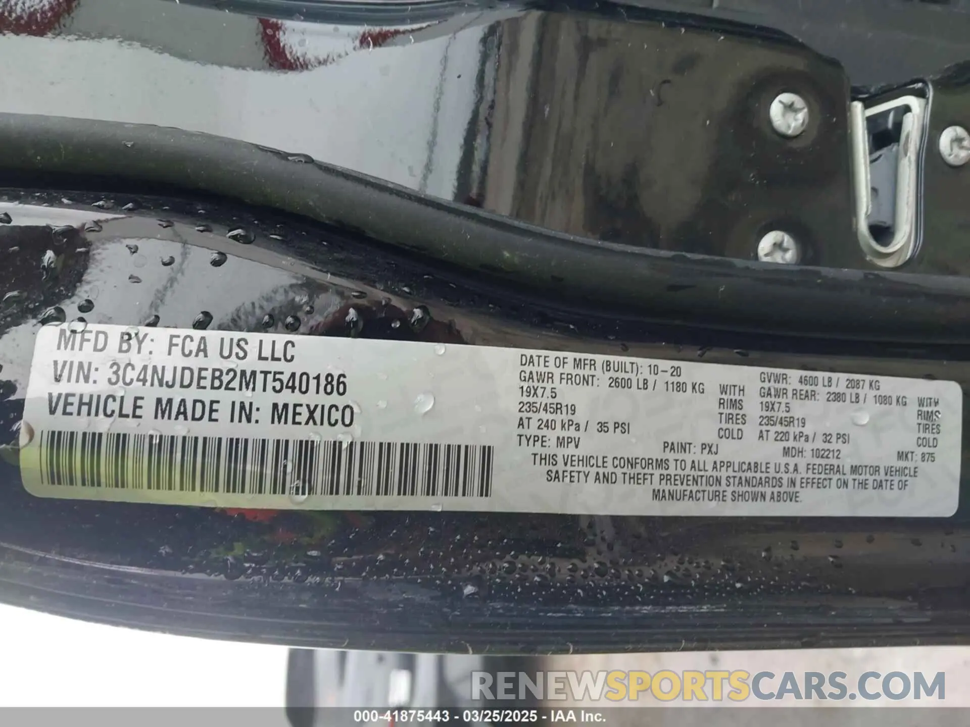 9 fotografías del automóvil dañado 3C4NJDEB2MT540186 JEEP COMPASS 2021