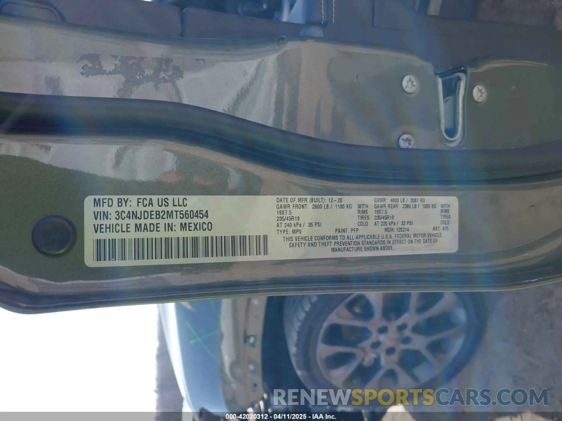 9 fotografías del automóvil dañado 3C4NJDEB2MT560454 JEEP COMPASS 2021