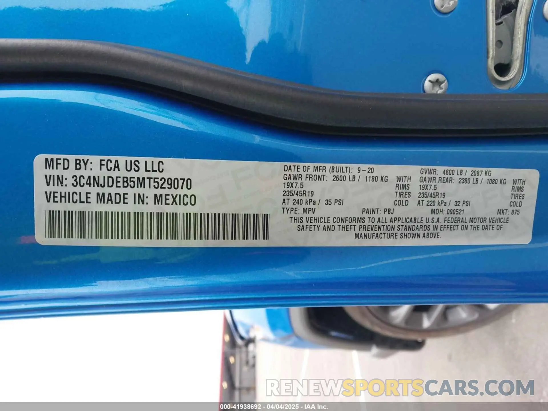 9 fotografías del automóvil dañado 3C4NJDEB5MT529070 JEEP COMPASS 2021