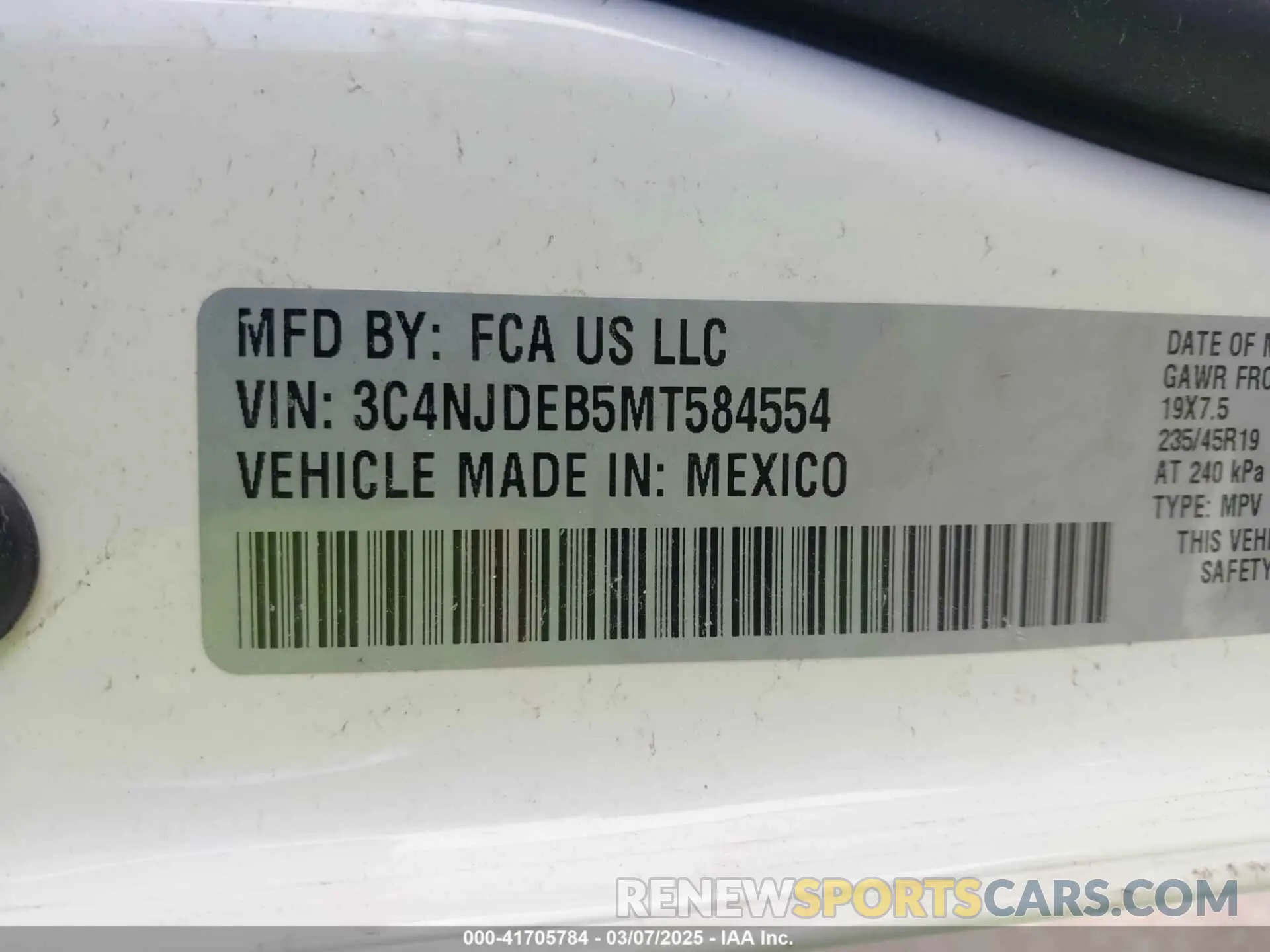 9 fotografías del automóvil dañado 3C4NJDEB5MT584554 JEEP COMPASS 2021
