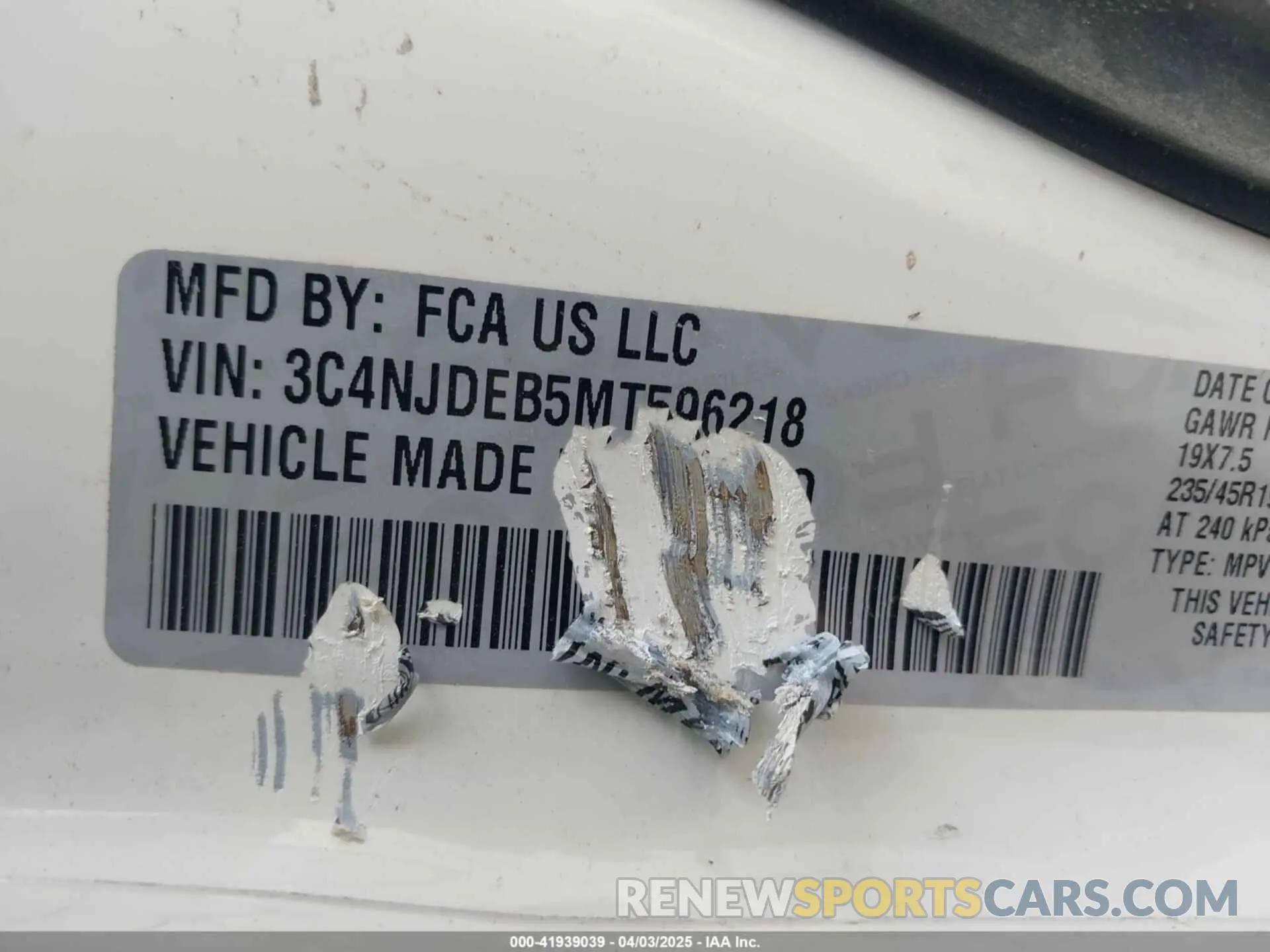 9 fotografías del automóvil dañado 3C4NJDEB5MT596218 JEEP COMPASS 2021