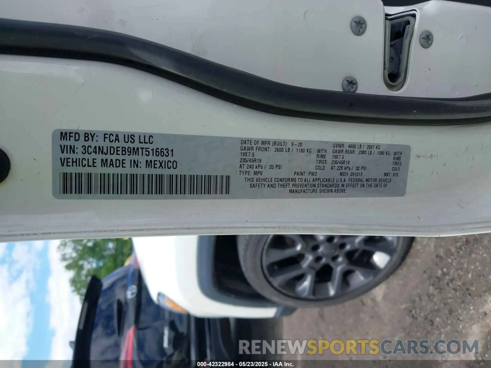 9 fotografías del automóvil dañado 3C4NJDEB9MT516631 JEEP COMPASS 2021