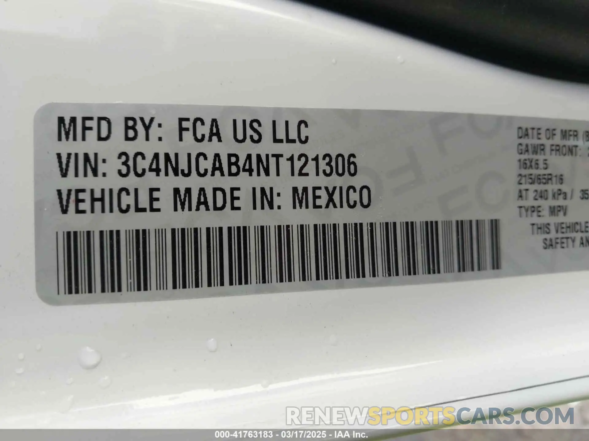 9 fotografías del automóvil dañado 3C4NJCAB4NT121306 JEEP COMPASS 2022