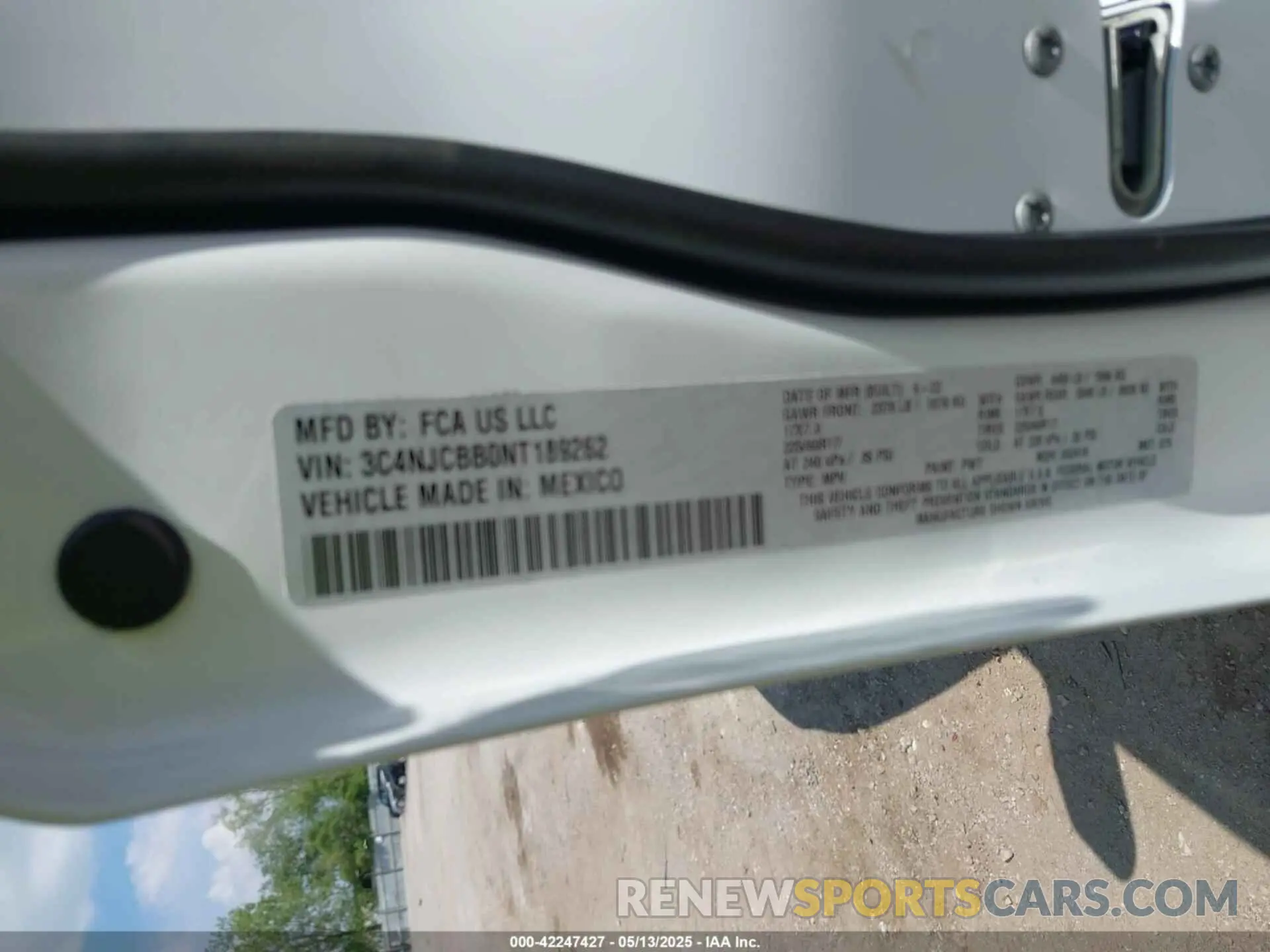 9 fotografías del automóvil dañado 3C4NJCBB0NT189262 JEEP COMPASS 2022