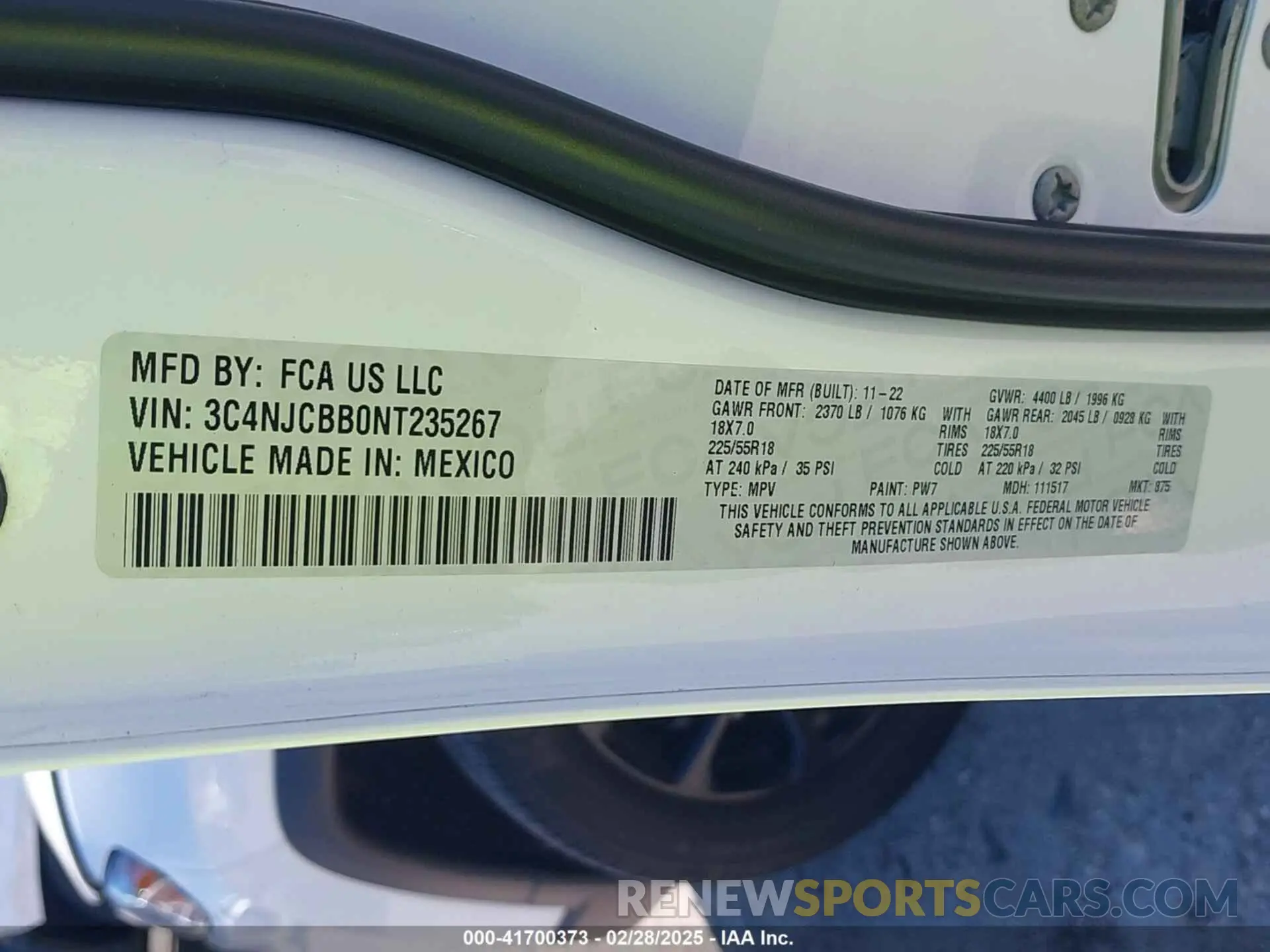 9 fotografías del automóvil dañado 3C4NJCBB0NT235267 JEEP COMPASS 2022