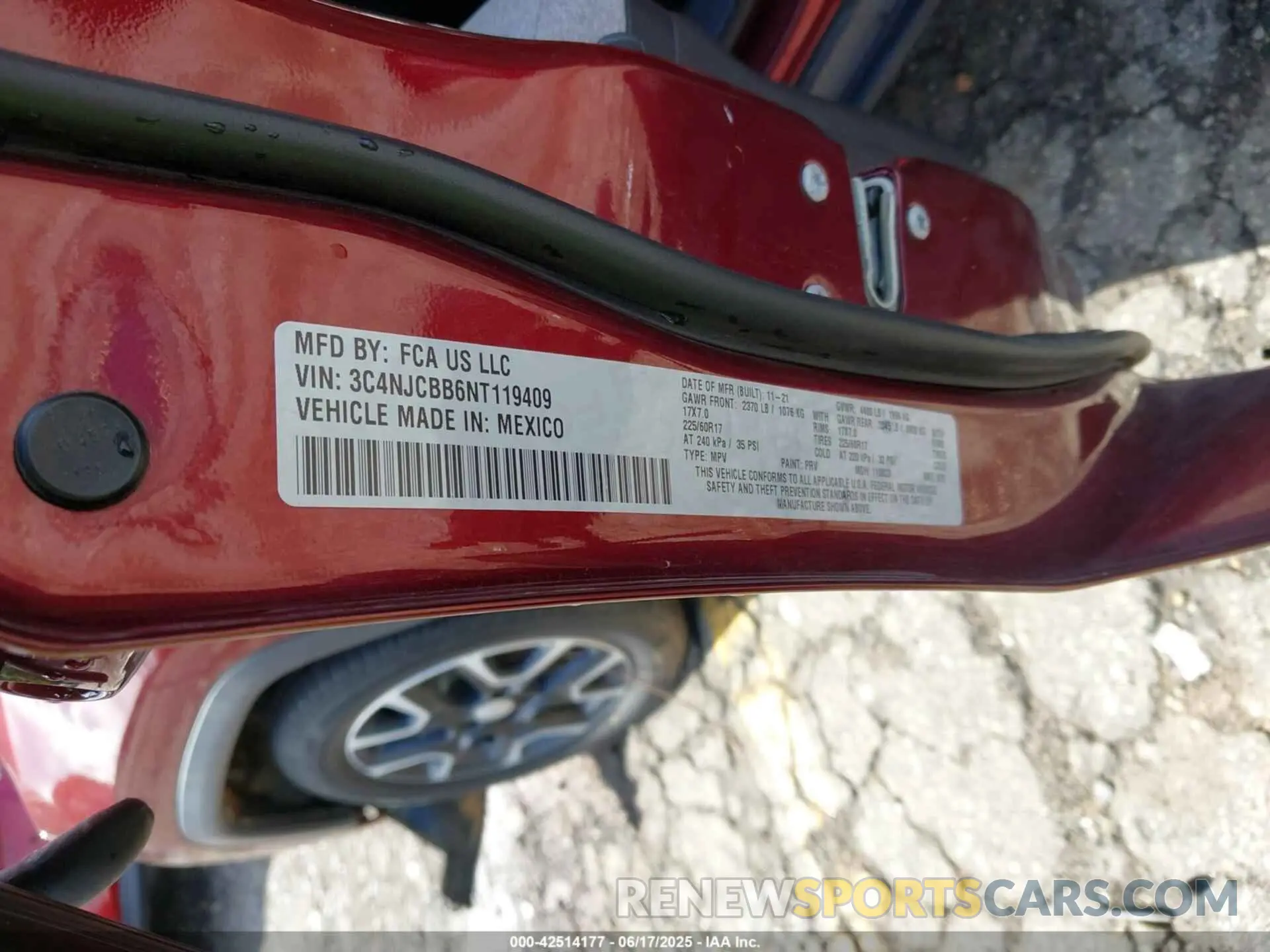 9 fotografías del automóvil dañado 3C4NJCBB6NT119409 JEEP COMPASS 2022