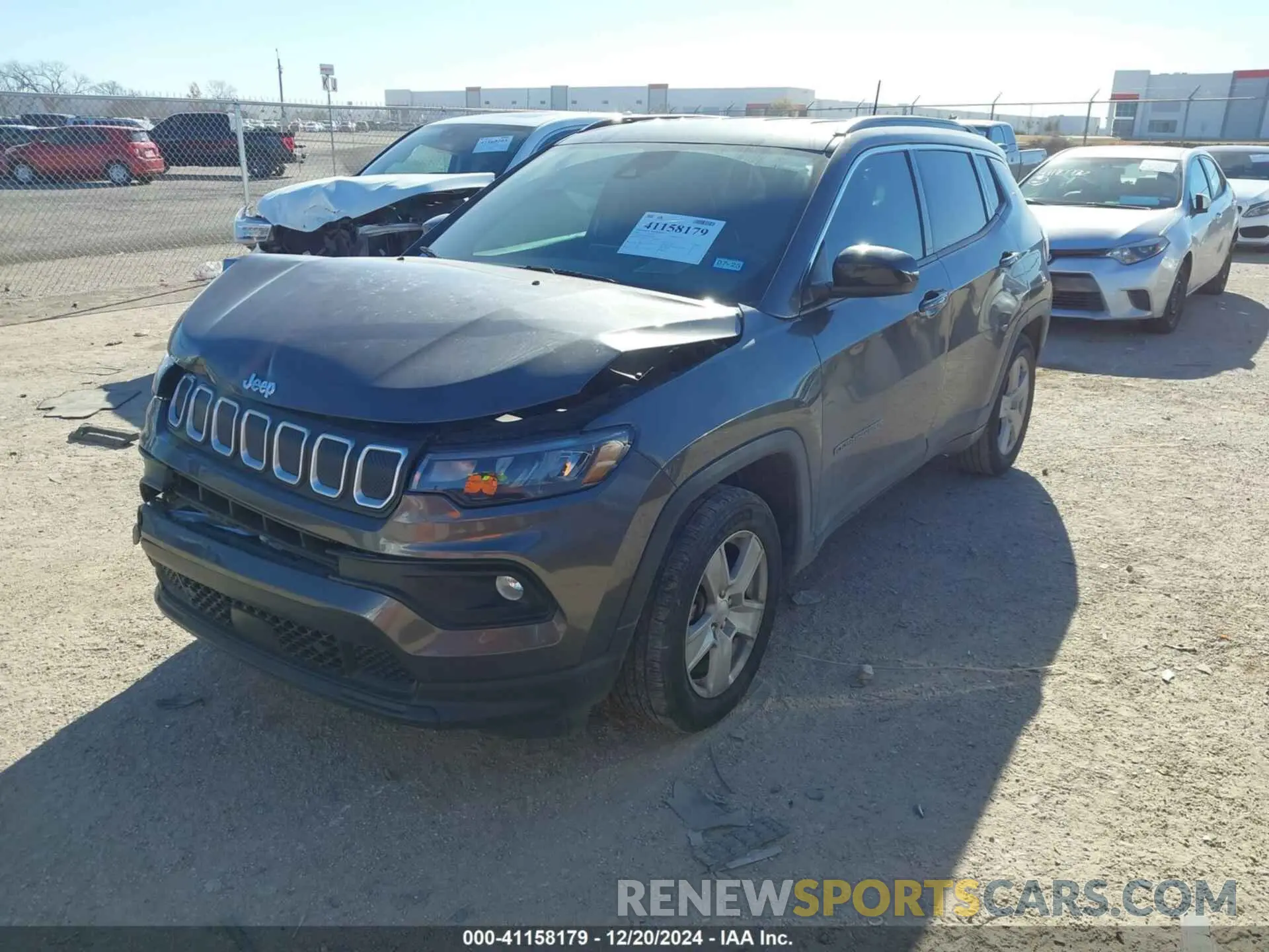 2 fotografías del automóvil dañado 3C4NJCBB9NT137192 JEEP COMPASS 2022