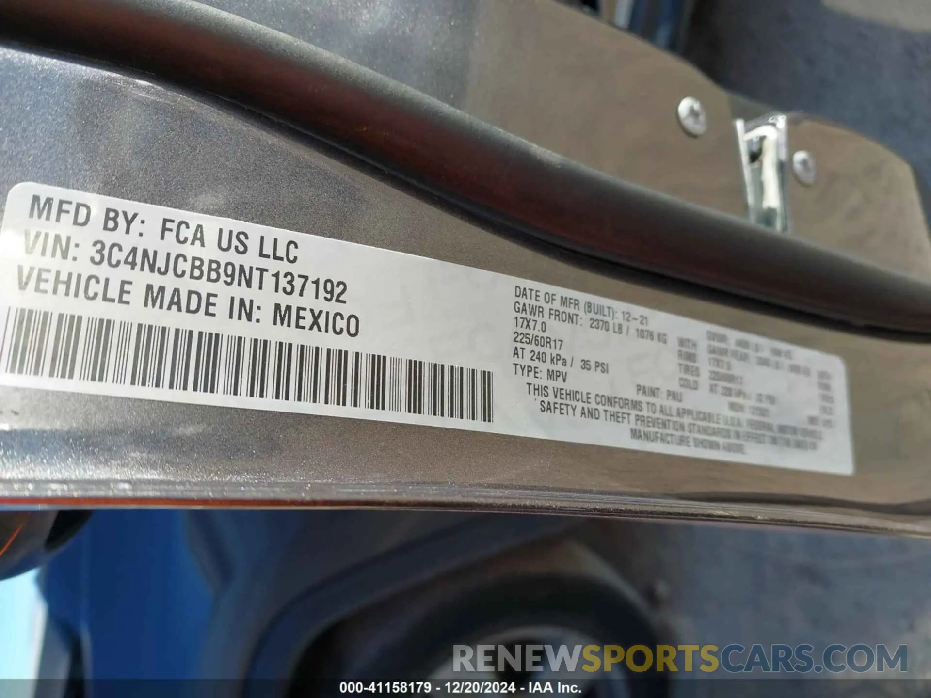 9 fotografías del automóvil dañado 3C4NJCBB9NT137192 JEEP COMPASS 2022