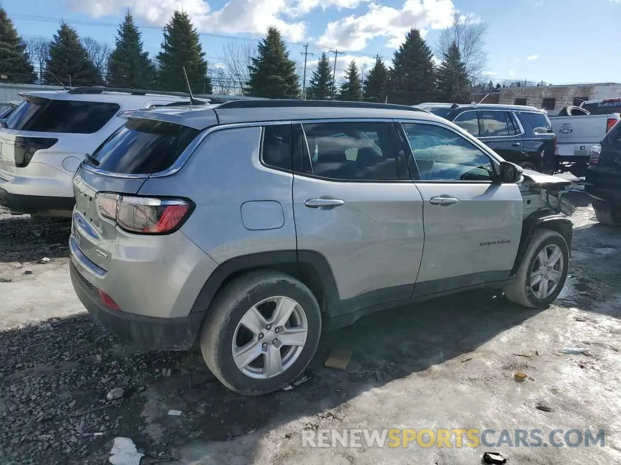 3 fotografías del automóvil dañado 3C4NJDBB0NT181023 JEEP COMPASS 2022