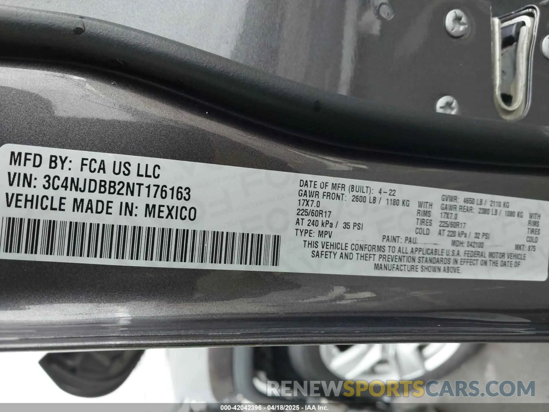 9 fotografías del automóvil dañado 3C4NJDBB2NT176163 JEEP COMPASS 2022