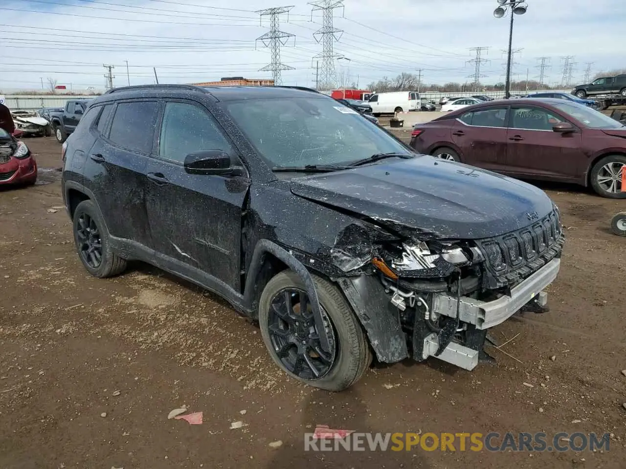 4 fotografías del automóvil dañado 3C4NJDBB7NT194299 JEEP COMPASS 2022