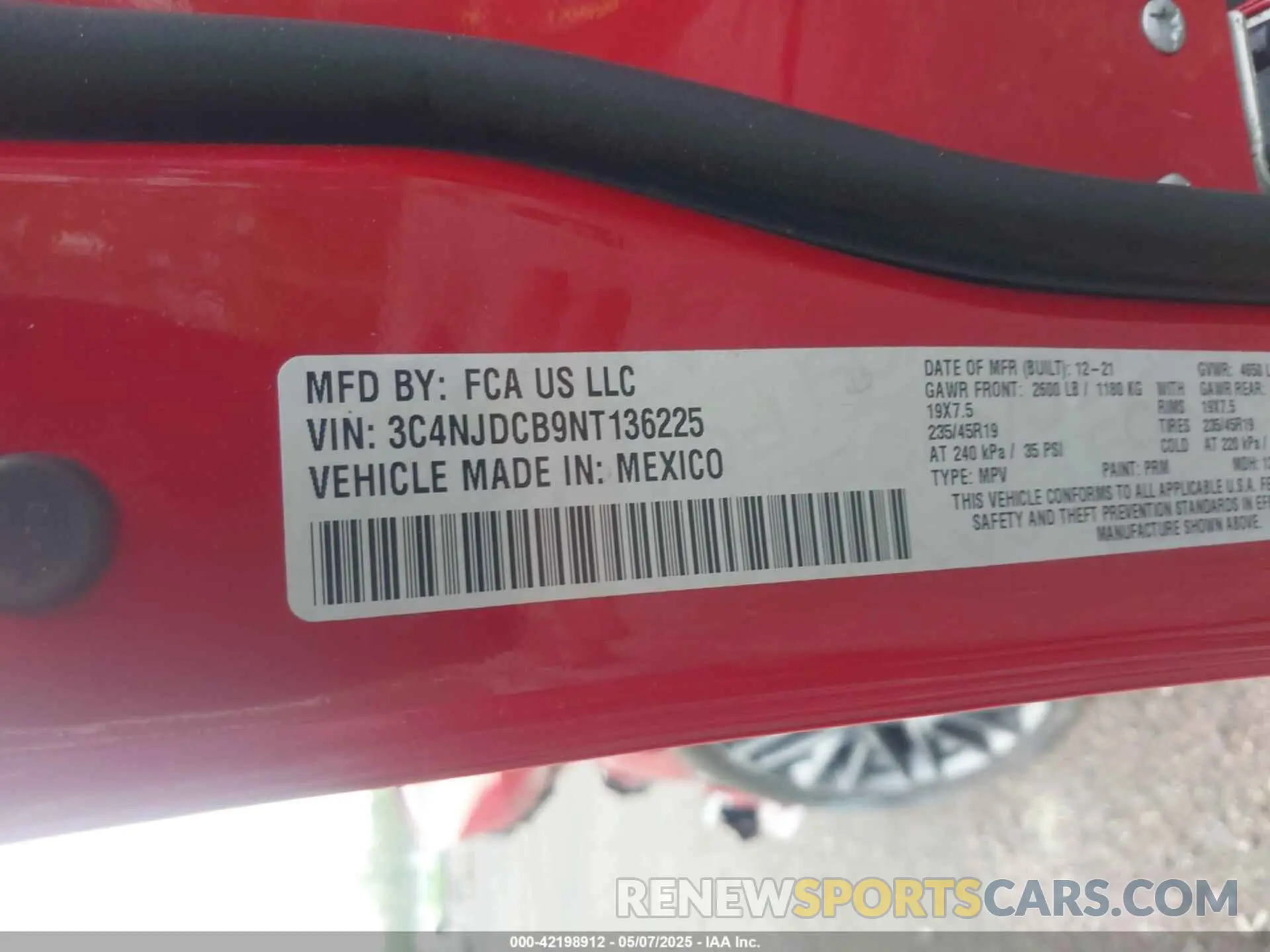 9 fotografías del automóvil dañado 3C4NJDCB9NT136225 JEEP COMPASS 2022