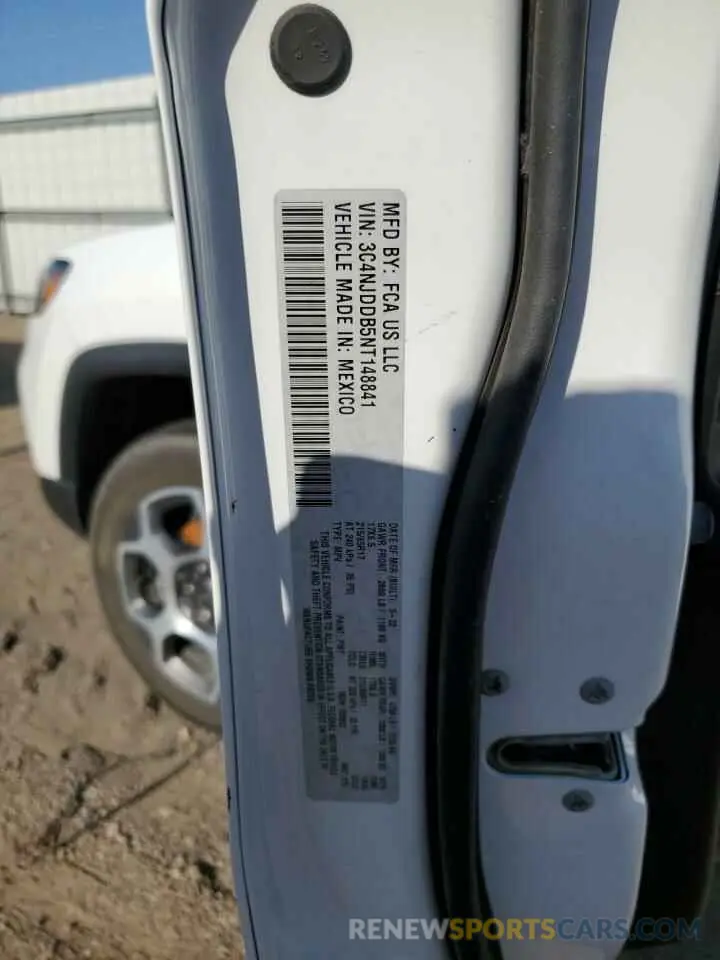 13 fotografías del automóvil dañado 3C4NJDDB5NT148841 JEEP COMPASS 2022