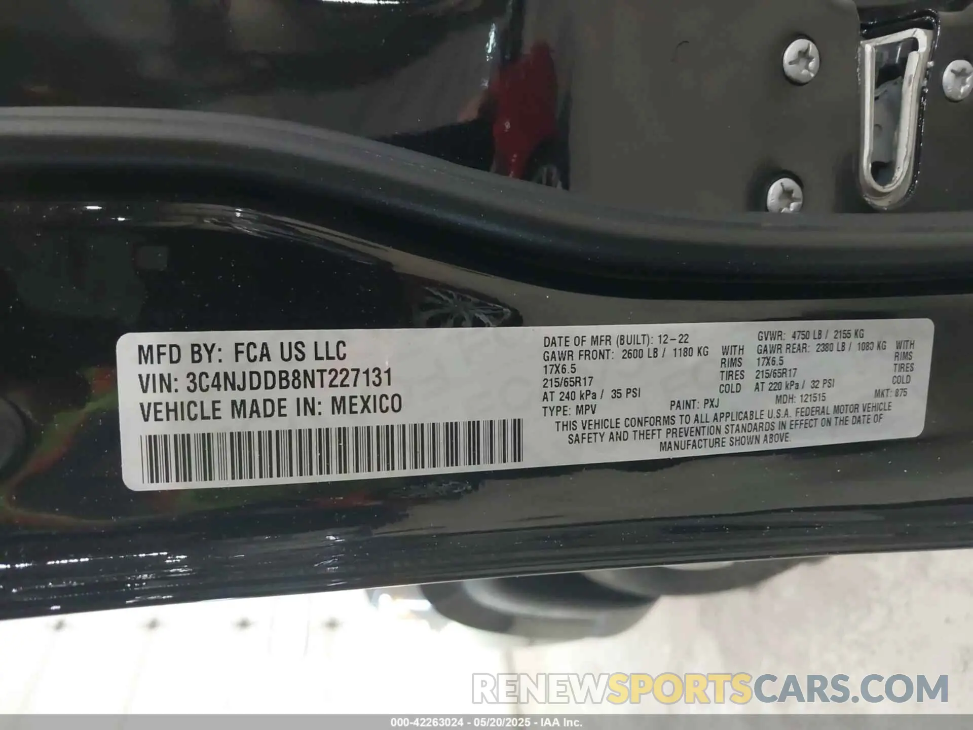9 fotografías del automóvil dañado 3C4NJDDB8NT227131 JEEP COMPASS 2022