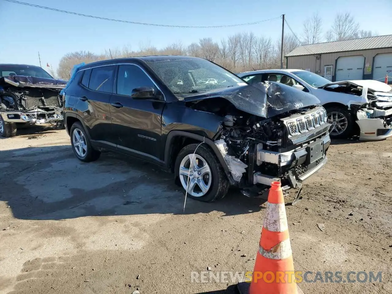4 fotografías del automóvil dañado 3C4NJDAN8PT531917 JEEP COMPASS 2023