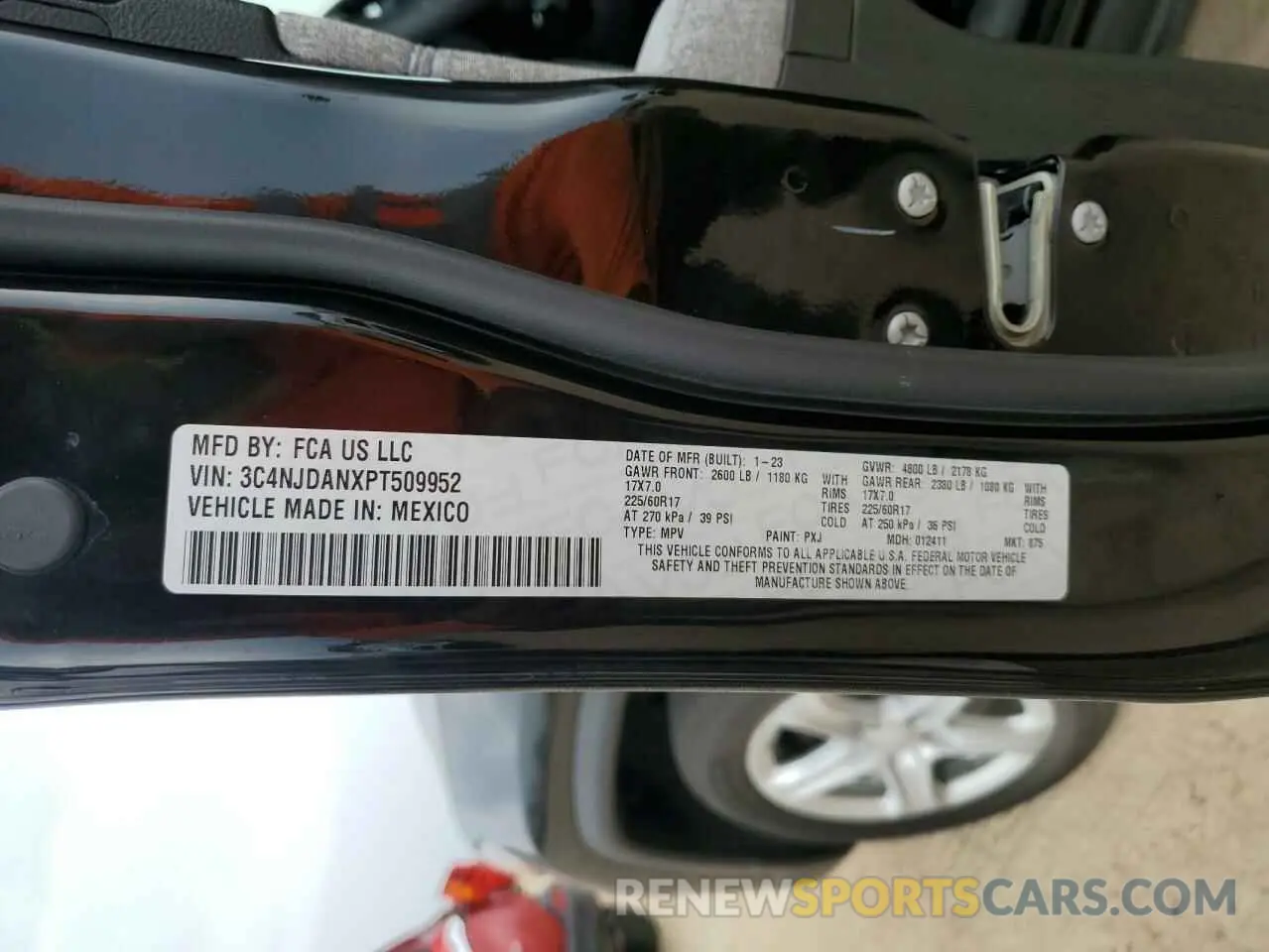 12 fotografías del automóvil dañado 3C4NJDANXPT509952 JEEP COMPASS 2023