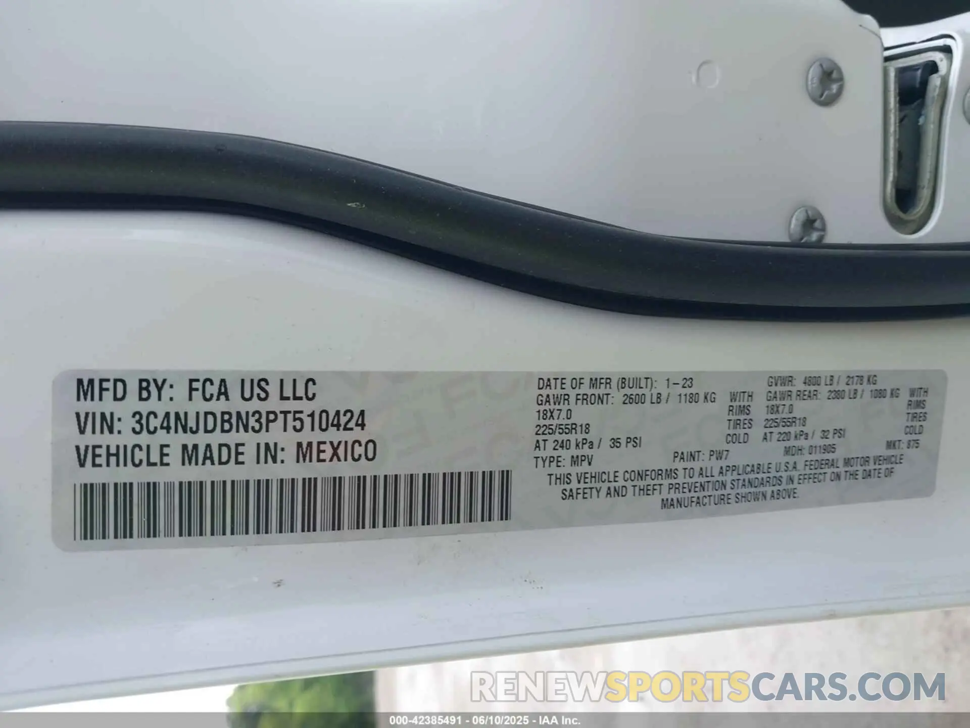 9 fotografías del automóvil dañado 3C4NJDBN3PT510424 JEEP COMPASS 2023