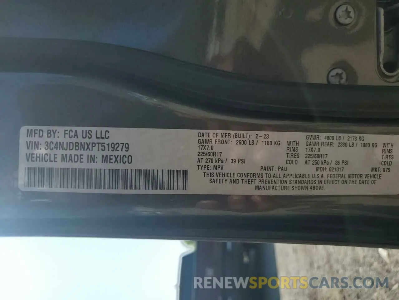 13 fotografías del automóvil dañado 3C4NJDBNXPT519279 JEEP COMPASS 2023