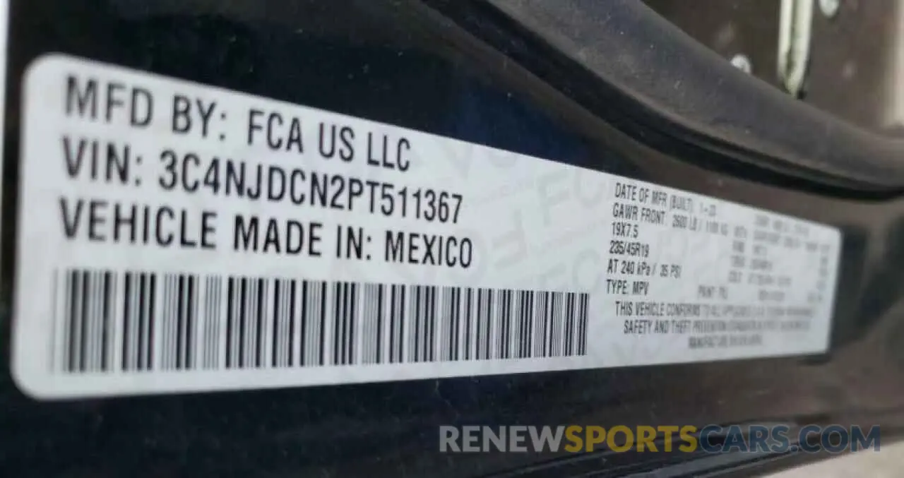 13 fotografías del automóvil dañado 3C4NJDCN2PT511367 JEEP COMPASS 2023